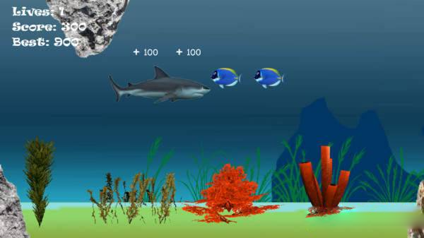 愤怒的深海鲨鱼