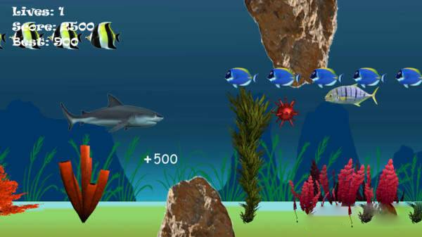 愤怒的深海鲨鱼