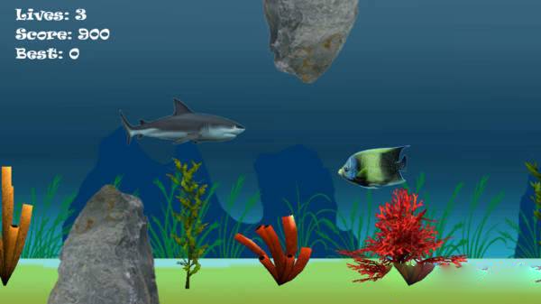 愤怒的深海鲨鱼