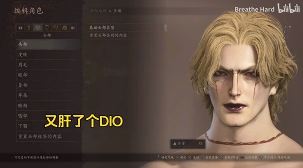 龙之信条2迪奥布兰度DIO捏脸数据分享