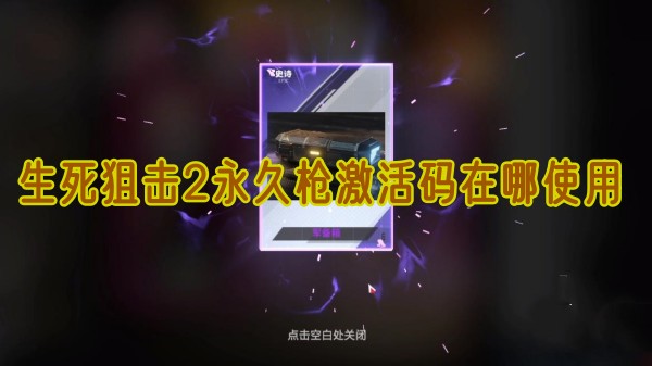 生死狙击2永久枪激活码在哪输入